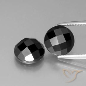 7.49ctw Natürlicher Schwarz Spinell, Runden, Lichtundurchlässig