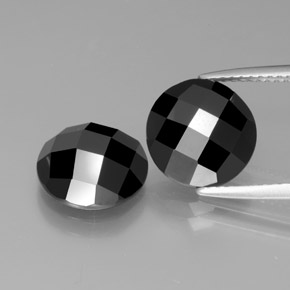 7,63 ct natürliche schwarzer Spinell-Edelsteine, Rundschliff, Lichtundurchlässig