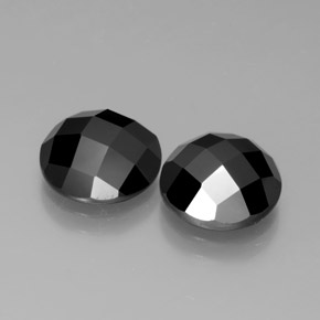 7,63 ct natürliche schwarzer Spinell-Edelsteine, Rundschliff, Lichtundurchlässig