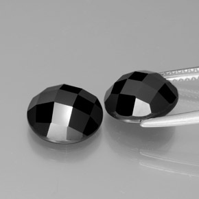 7,63 ct natürliche schwarzer Spinell-Edelsteine, Rundschliff, Lichtundurchlässig