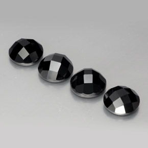 14,07 ct natürliche schwarzer Spinell-Edelsteine, Rundschliff, Lichtundurchlässig