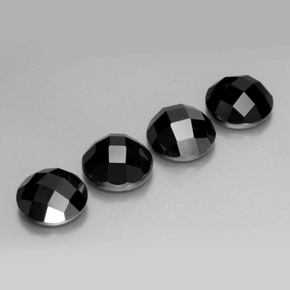 14,07 ct natürliche schwarzer Spinell-Edelsteine, Rundschliff, Lichtundurchlässig