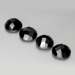 13,66 ct natürliche schwarzer Spinell-Edelsteine, Rundschliff, Lichtundurchlässig
