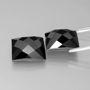 15,79 ct natürliche schwarzer Spinell-Edelsteine, Quadrat, Lichtundurchlässig