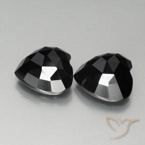 17.60 ct natürliche Schwarz Spinell-Edelsteine, Herz, Lichtundurchlässig