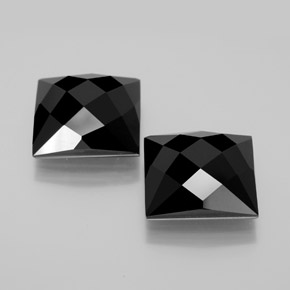 15,88 ct natürliche schwarzer Spinell-Edelsteine, Quadrat, Lichtundurchlässig
