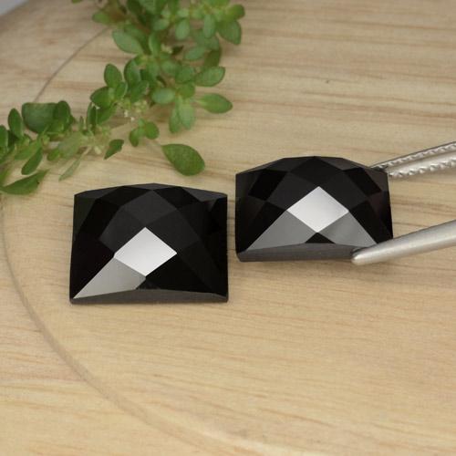 16,63 ct natürliche schwarzer Spinell-Edelsteine, Quadrat, Lichtundurchlässig