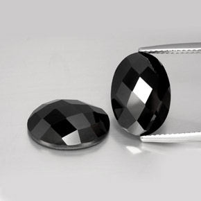 12.59 ct natürliche Schwarz Spinell-Edelsteine, Oval Schliff, Lichtundurchlässig