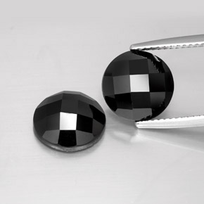 8.16 ct natürliche Schwarz Spinell-Edelsteine, Rund Schliff, Lichtundurchlässig