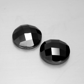 8.16 ct natürliche Schwarz Spinell-Edelsteine, Rund Schliff, Lichtundurchlässig