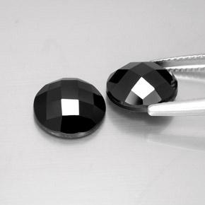 8.16 ct natürliche Schwarz Spinell-Edelsteine, Rund Schliff, Lichtundurchlässig