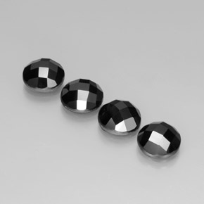 13.70 ct natürliche Schwarz Spinell-Edelsteine, Rund Schliff, Lichtundurchlässig