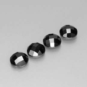 13.70 ct natürliche Schwarz Spinell-Edelsteine, Rund Schliff, Lichtundurchlässig