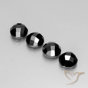 15,88 ct natürliche schwarzer Spinell-Edelsteine, Rundschliff, Lichtundurchlässig