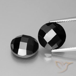 8.52ctw Natürlicher Schwarz Spinell, Runden, Lichtundurchlässig