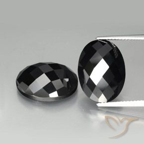 22.02ctw Natürlicher Schwarz Spinell, Oval, Lichtundurchlässig