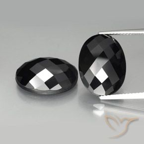 22.04ctw Natürlicher Schwarz Spinell, Oval, Lichtundurchlässig