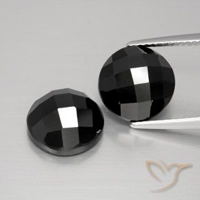 10.13ctw Natürlicher Schwarz Spinell, Runden, Lichtundurchlässig