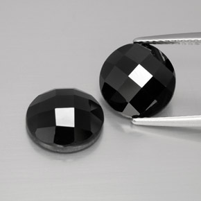 8.19 ct natürliche Schwarz Spinell-Edelsteine, Rund Schliff, Lichtundurchlässig