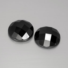 8.19 ct natürliche Schwarz Spinell-Edelsteine, Rund Schliff, Lichtundurchlässig