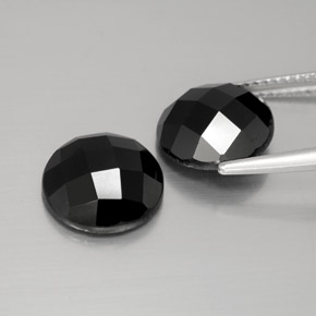 8.19 ct natürliche Schwarz Spinell-Edelsteine, Rund Schliff, Lichtundurchlässig