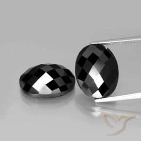 22.11ctw Natürlicher Schwarz Spinell, Oval, Lichtundurchlässig