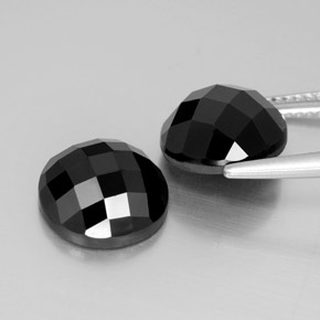 9.62 ct natürliche Schwarz Spinell-Edelsteine, Rund Schliff, Lichtundurchlässig