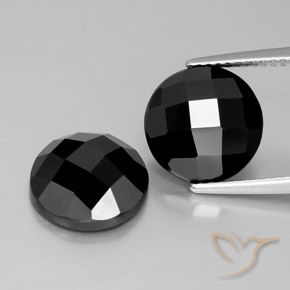 8.40ctw Natürlicher Schwarz Spinell, Runden, Lichtundurchlässig