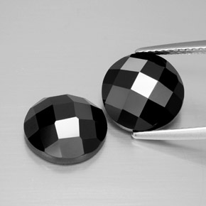 8.10 ct natürliche Schwarz Spinell-Edelsteine, Rund Schliff, Lichtundurchlässig