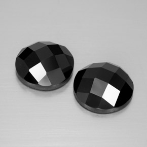 8.10 ct natürliche Schwarz Spinell-Edelsteine, Rund Schliff, Lichtundurchlässig