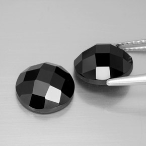 8.10 ct natürliche Schwarz Spinell-Edelsteine, Rund Schliff, Lichtundurchlässig