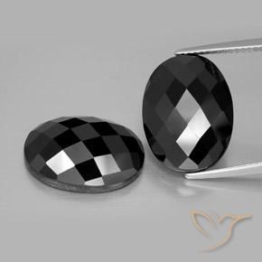 21.70ctw Natürlicher Schwarz Spinell, Oval, Lichtundurchlässig