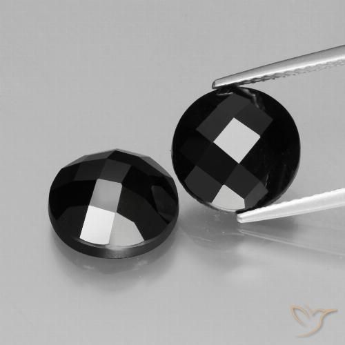 9.22ctw Natürlicher Schwarz Spinell, Runden, Lichtundurchlässig