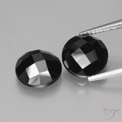 8.64ctw Natürlicher Schwarz Spinell, Runden, Lichtundurchlässig