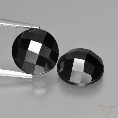8.68ctw Natürlicher Schwarz Spinell, Runden, Lichtundurchlässig