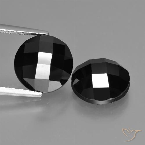 9.30ctw Natürlicher Schwarz Spinell, Runden, Lichtundurchlässig, Photo A