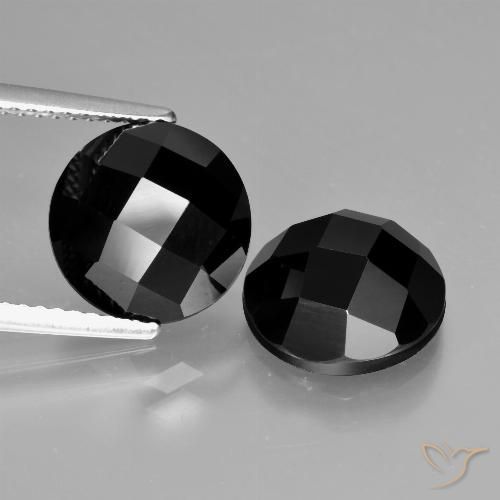 8.86ctw Natürlicher Schwarz Spinell, Runden, Lichtundurchlässig