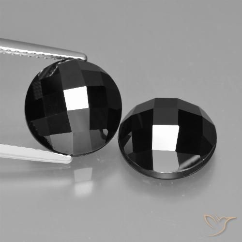 8.64ctw Natürlicher Schwarz Spinell, Runden, Lichtundurchlässig
