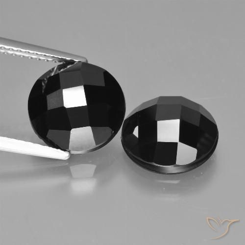 8.31 ct natürliche Schwarz Spinell-Edelsteine, Rund Schliff, Lichtundurchlässig