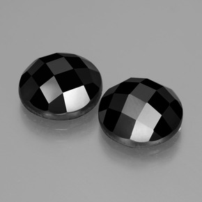 9,05 ct natürliche schwarzer Spinell-Edelsteine, Rundschliff, Lichtundurchlässig
