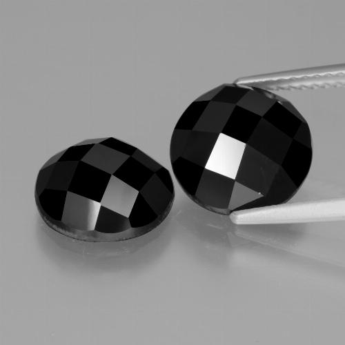 7,42 ct natürliche schwarzer Spinell-Edelsteine, Rundschliff, Lichtundurchlässig