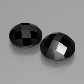7,42 ct natürliche schwarzer Spinell-Edelsteine, Rundschliff, Lichtundurchlässig