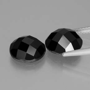 7,42 ct natürliche schwarzer Spinell-Edelsteine, Rundschliff, Lichtundurchlässig