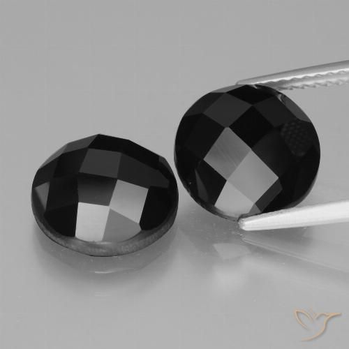 9.64ctw Natürlicher Schwarz Spinell, Runden, Lichtundurchlässig
