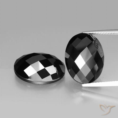 22.14ctw Natürlicher Schwarz Spinell, Oval, Lichtundurchlässig