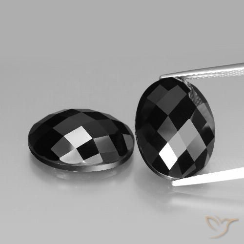 21.23ctw Natürlicher Schwarz Spinell, Oval, Lichtundurchlässig
