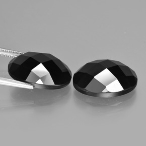 14.37 ct natürliche Schwarz Spinell-Edelsteine, Oval Schliff, Lichtundurchlässig