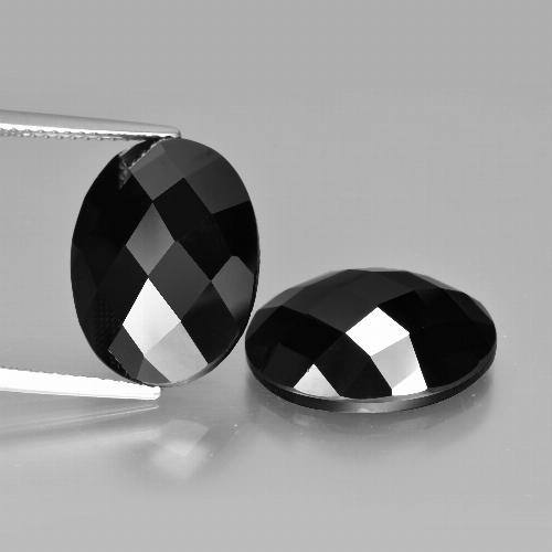 20.26 ct natürliche Schwarz Spinell-Edelsteine, Oval Schliff, Lichtundurchlässig