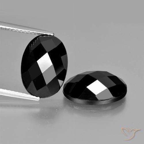 12.20ctw Natürlicher Schwarz Spinell, Oval, Lichtundurchlässig