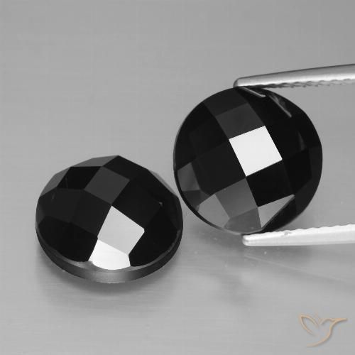 9.58ctw Natürlicher Schwarz Spinell, Runden, Lichtundurchlässig